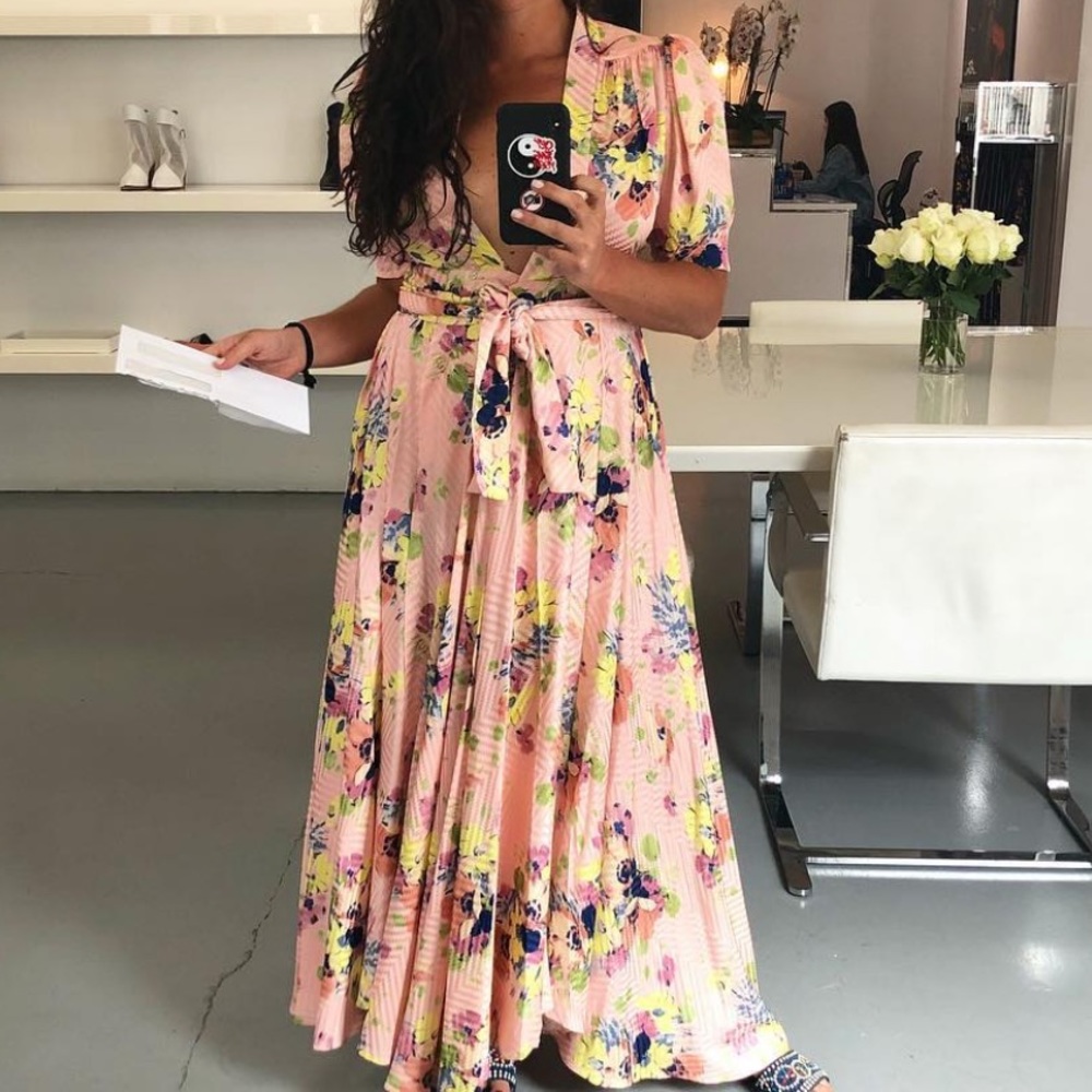 Jill Stuart long floral wrap dress size 6